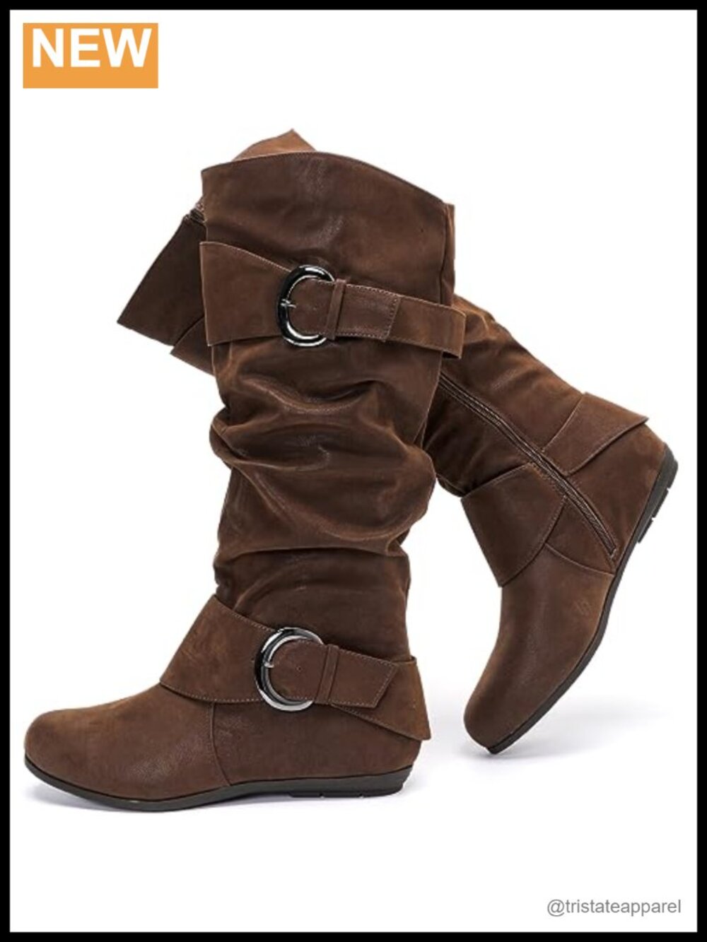 Extra Wide Calf Knee High Boots with Memory Foam Insole Faux Suede